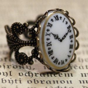 Vintage clock ring! Adjustable!  Brand new.